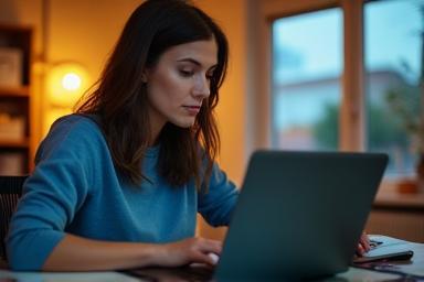 Persona inspirada trabajando en su idea tecnológica